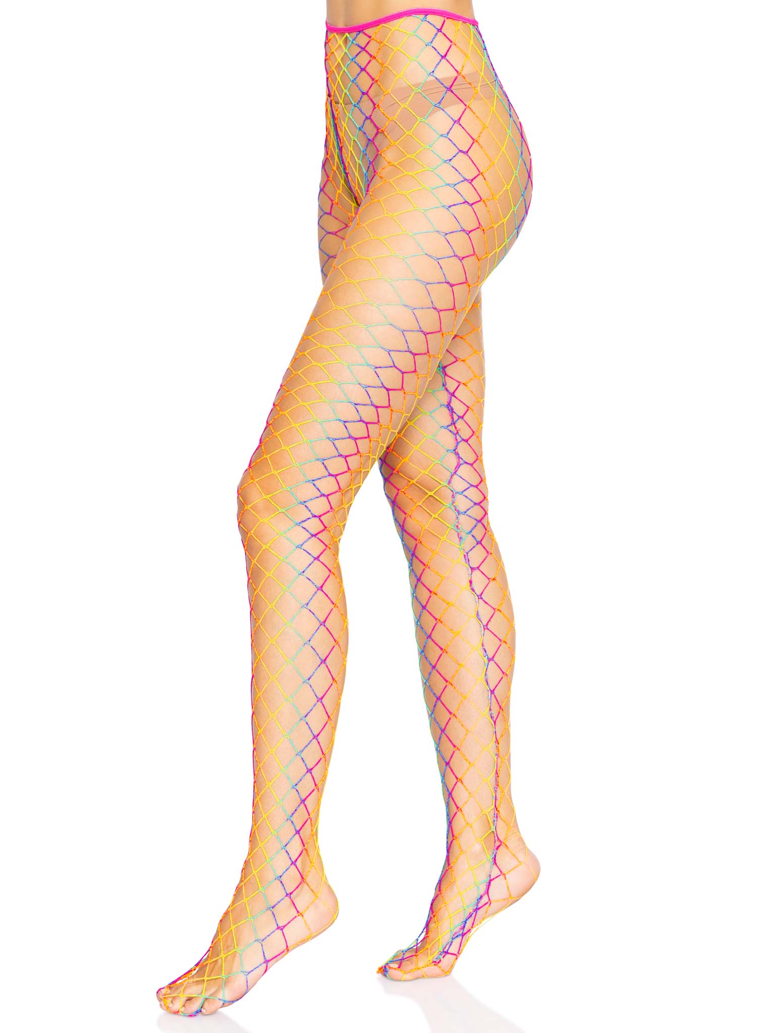 Pantimedias de Red Arcoíris Leg Avenue — Multicolor (Talla Única) - Image 3