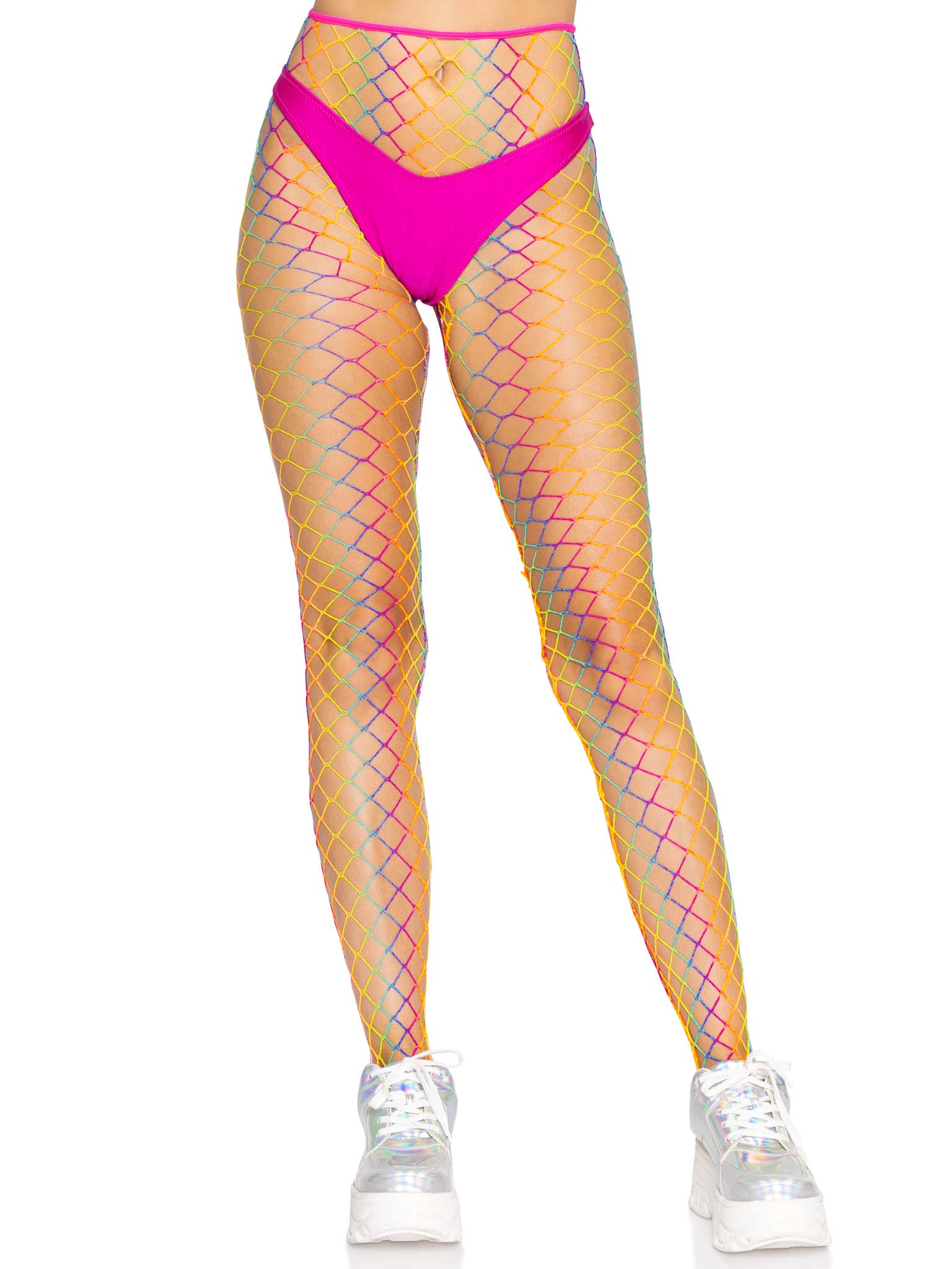 Pantimedias de Red Arcoíris Leg Avenue — Multicolor (Talla Única) - Image 2